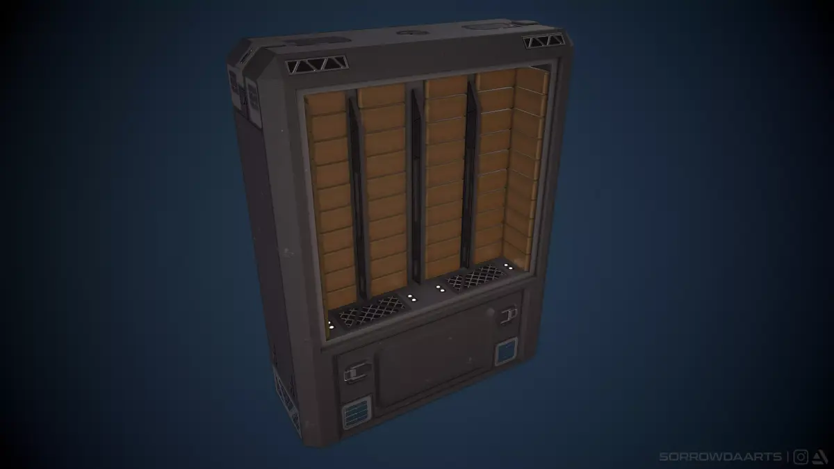 Sci-fi Locker Low Poly Game Asset Low-poly 3D model