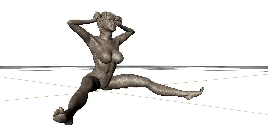 Yakshi sculpture at the Malampuzha park 3D model