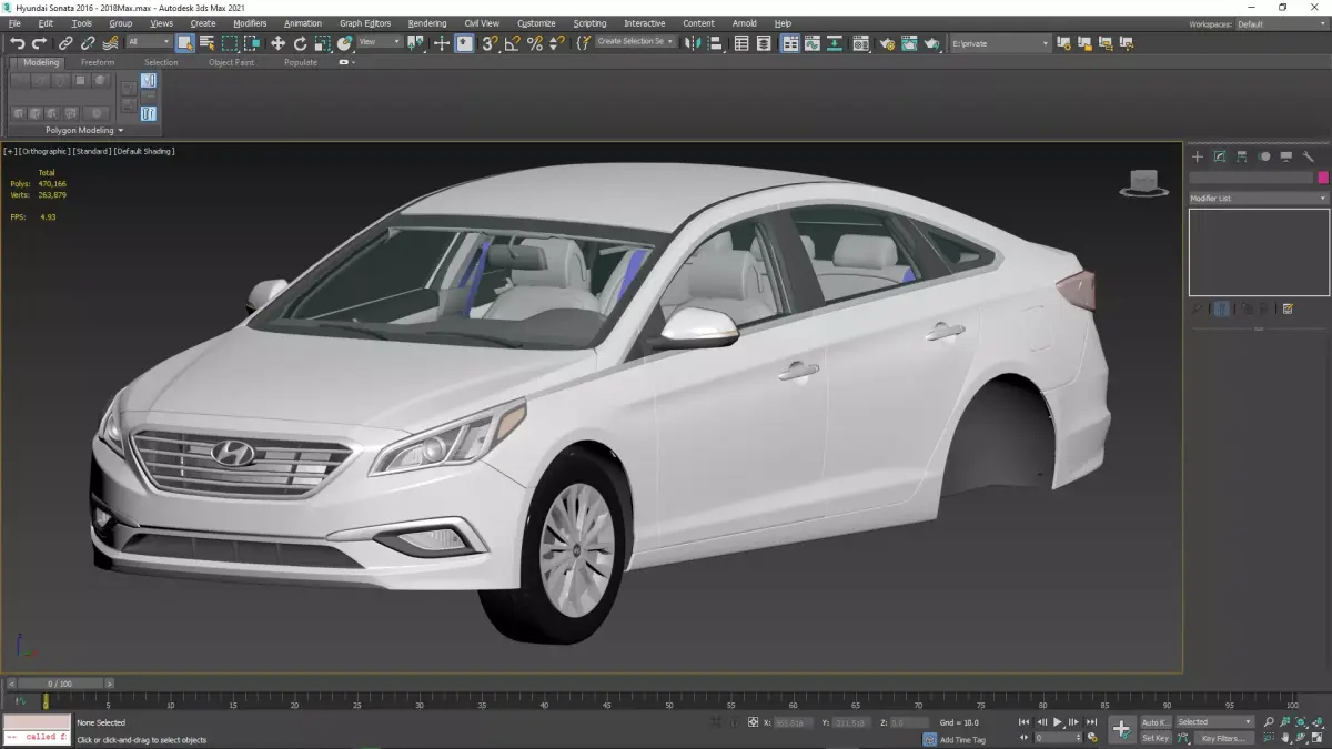 Hyundai Sonata 2016 -2017 with engine and bumpers support  Free low-poly 3D model