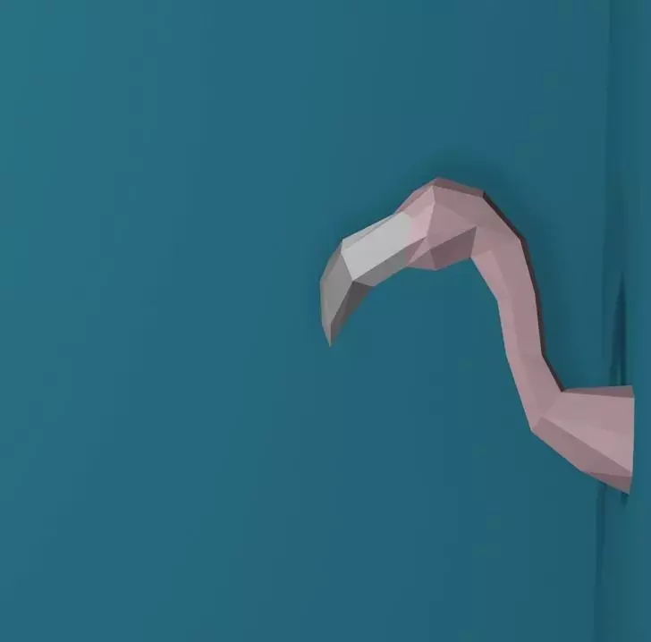 Low poly Flamingo Trophy Low-poly 3D model