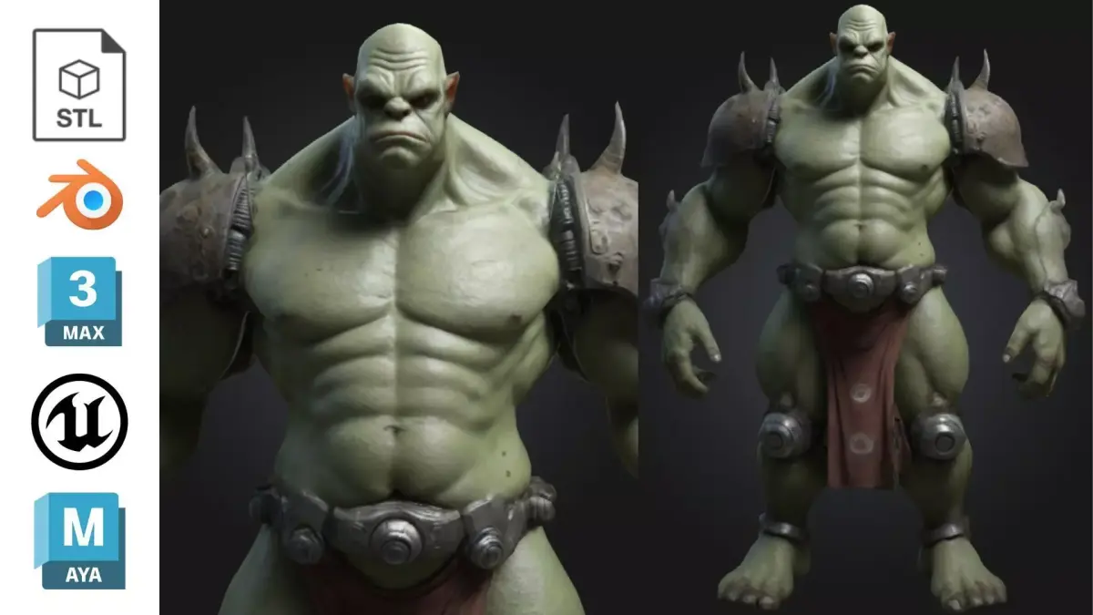 Ogre Warrior Sci-Fi Soldier Low-poly 3D model
