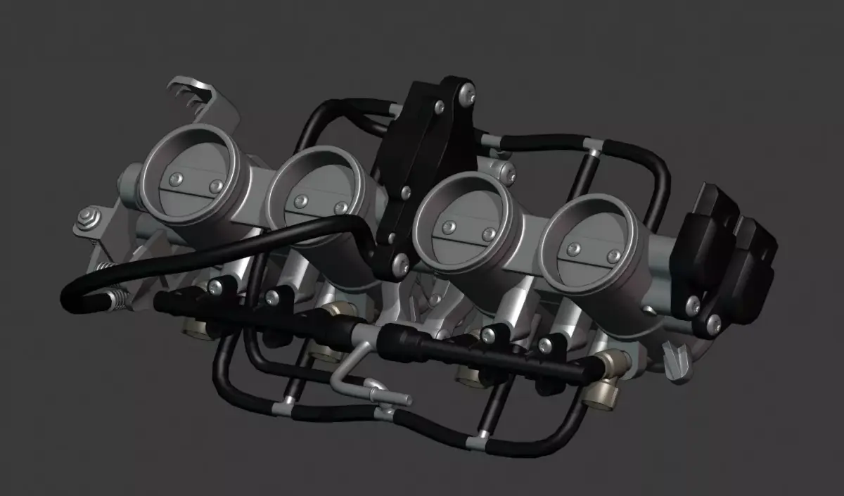 Throttle Engine Z900 Low-poly 3D model