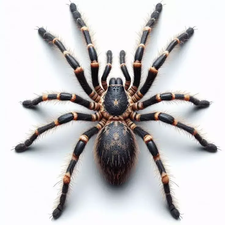 Realistic Tarantula 3D Detailed Spider Hairy Legs Black Body Low-poly 3D model