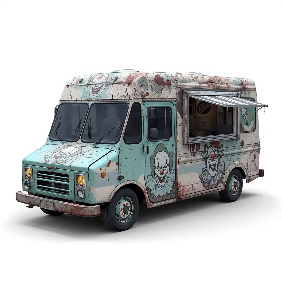 Possessed Clown Ice Cream Truck 3D Model Low-poly 3D model purchase