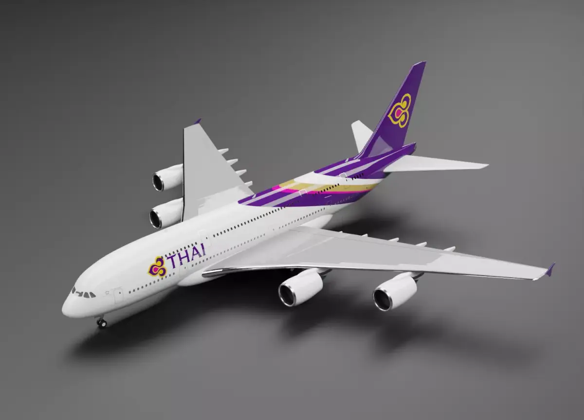 Airbus A380-800 THAI Livery 3D model