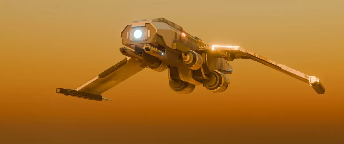  Assault Spaceship  Low-poly 3D model