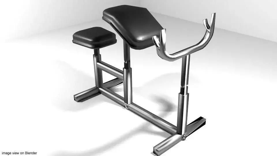 Exercise Machine Armcurl Bench 3D model