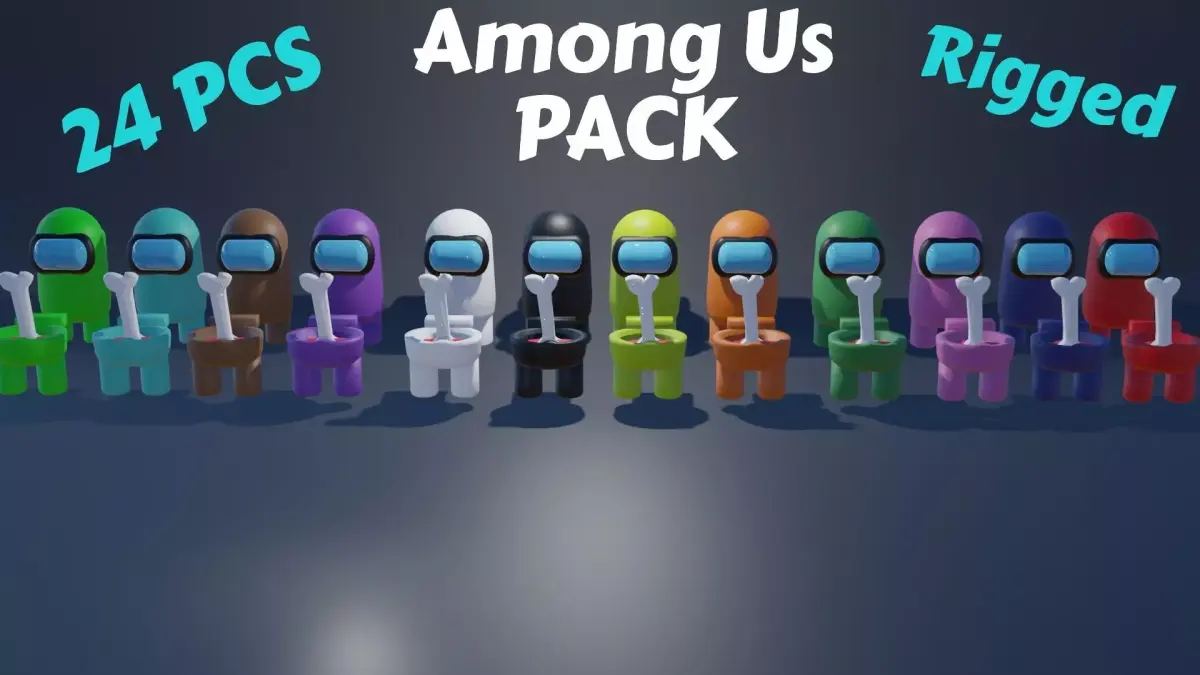 Among Us PACK Low-poly 3D model