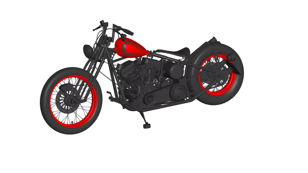 Bobber custom motorcycle 3D model