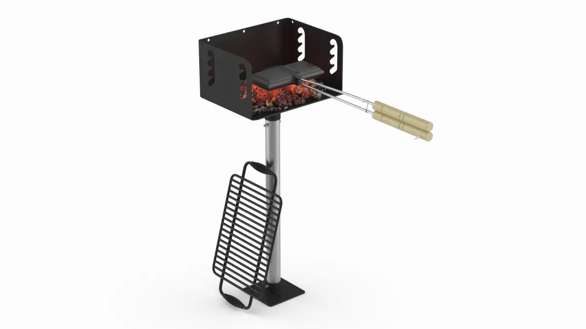 Cast Iron Sandwich Press in Metal Grill 3D model