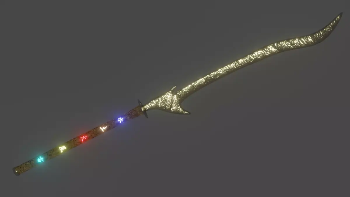 fantasy sword high polygon ready for game 3D model