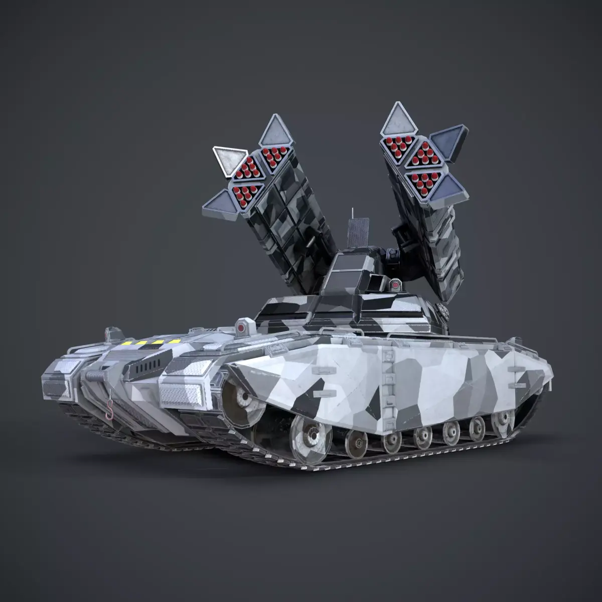 Sci-Fi Missile launcher Tank 3D model
