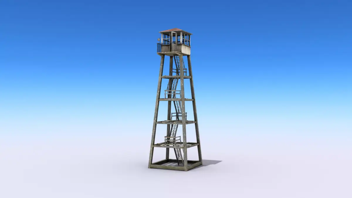 Tall Guard Tower Low-poly 3D model