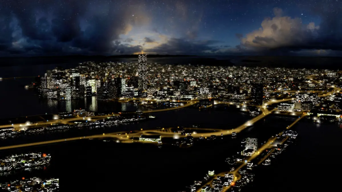 Miami Florida Night Time City 3D model