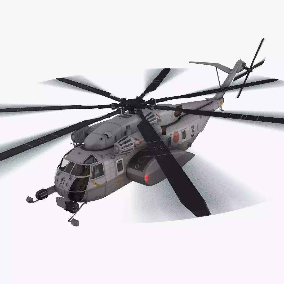 MH-53E Sea Dragon JMSDF Complex Animation Low-poly 3D model