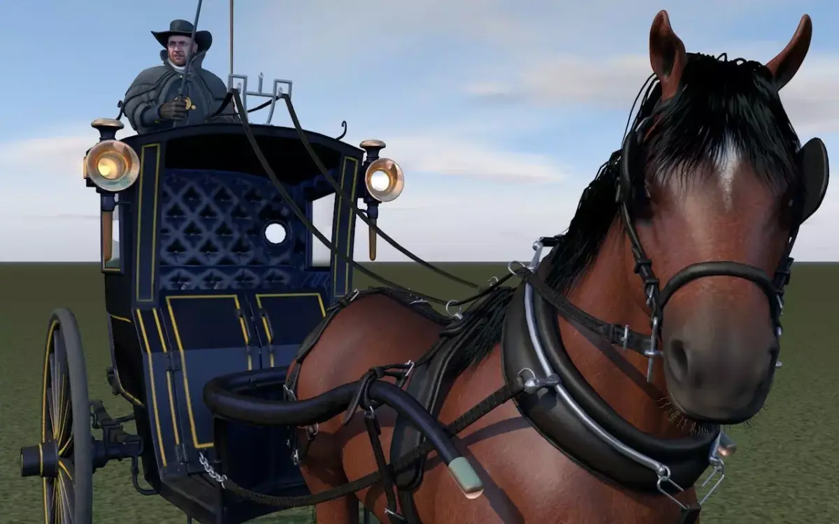 London cab cabman horse 3D model