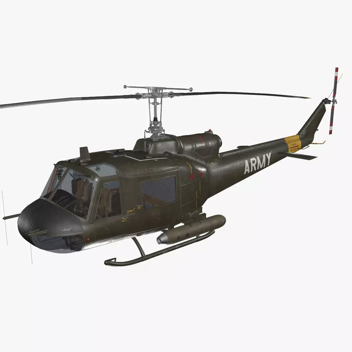 Bell UH-1B US Army Complex Animation Low-poly 3D model