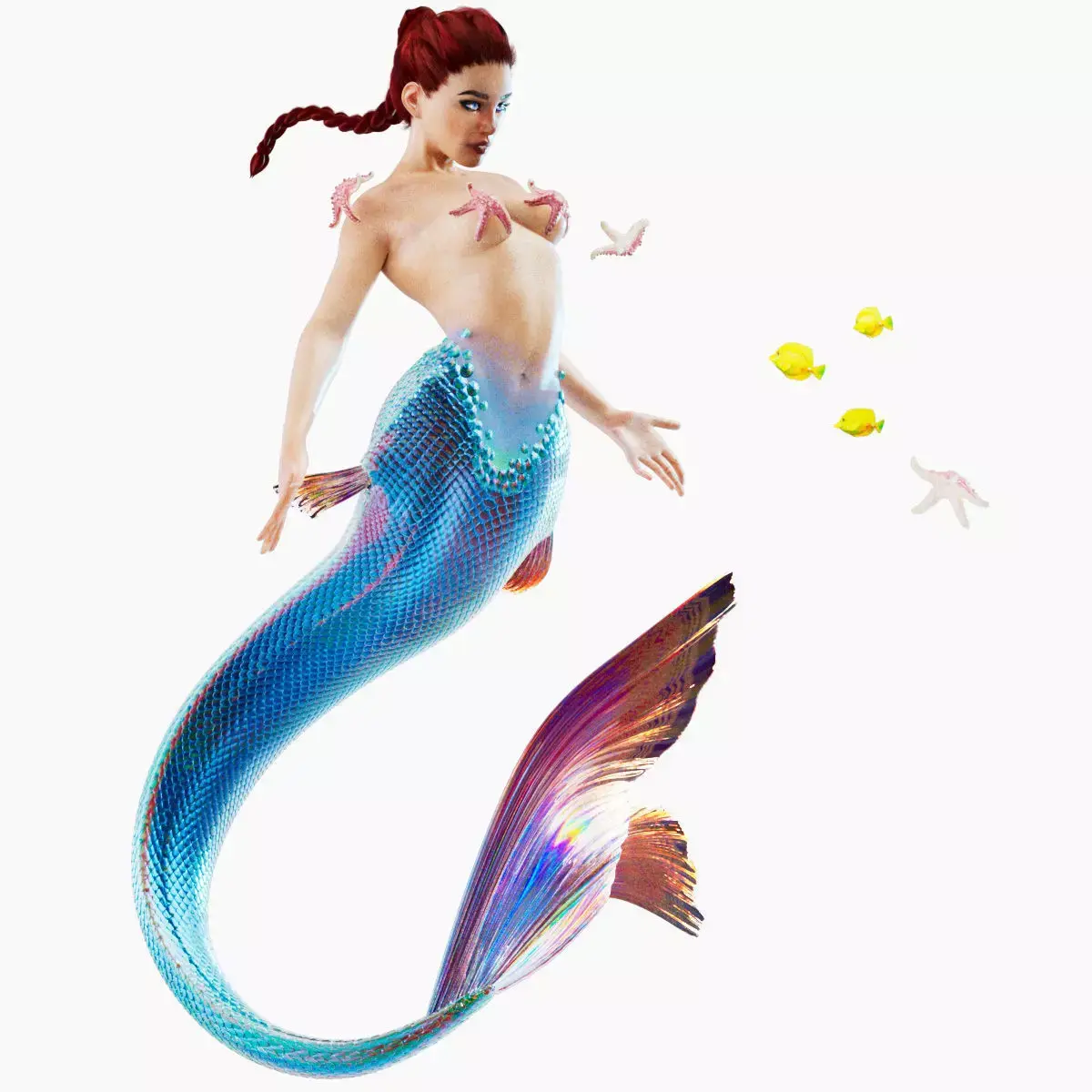 Mermaid rigged 3D model