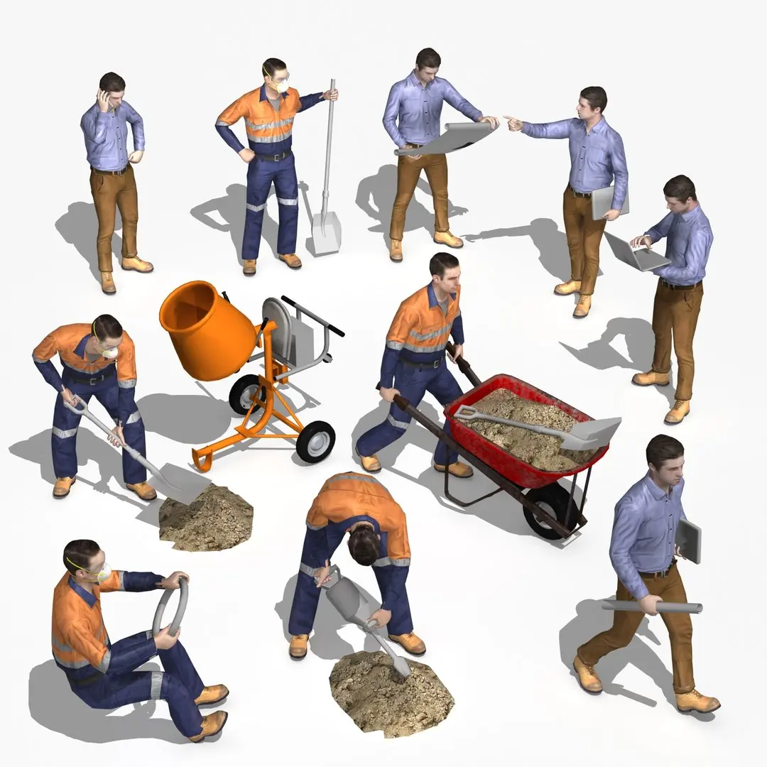 Workman - Engineer combo - LOD 3D model