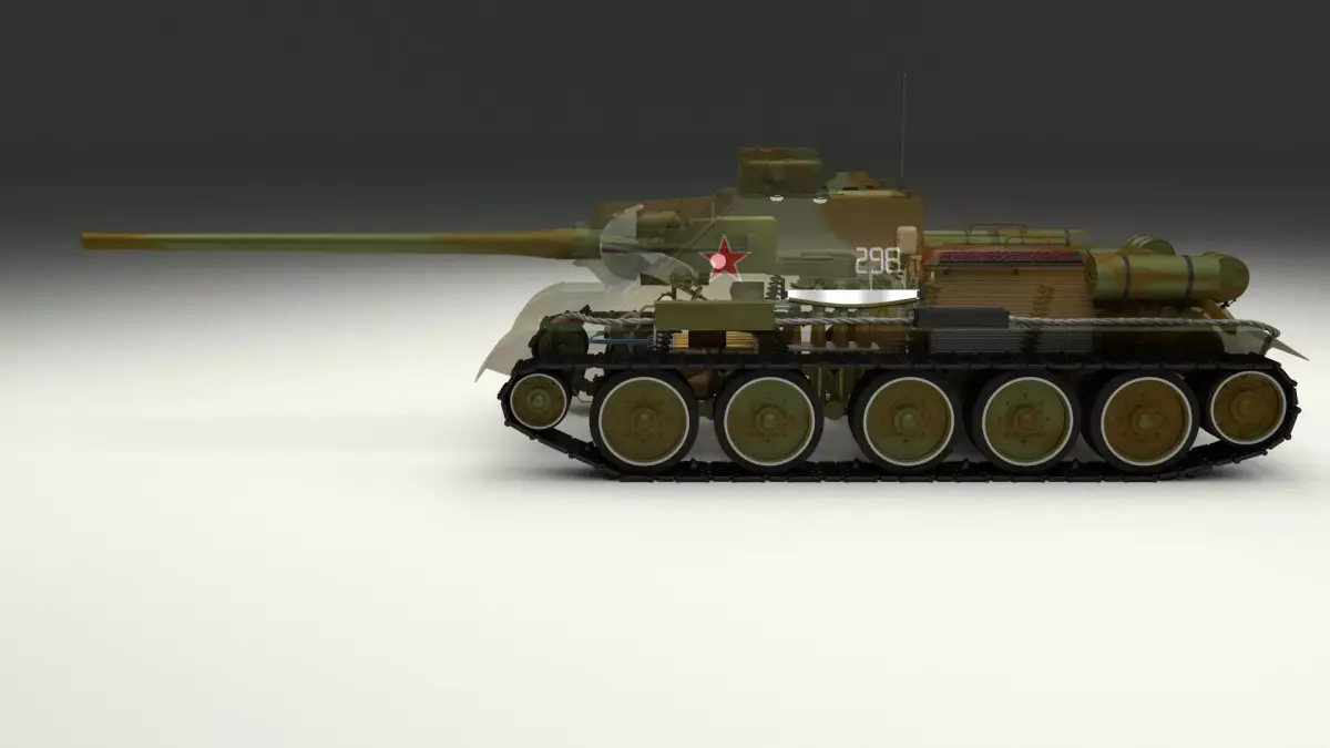 SU 100 Interior-Engine Bay Full Camo 3D model
