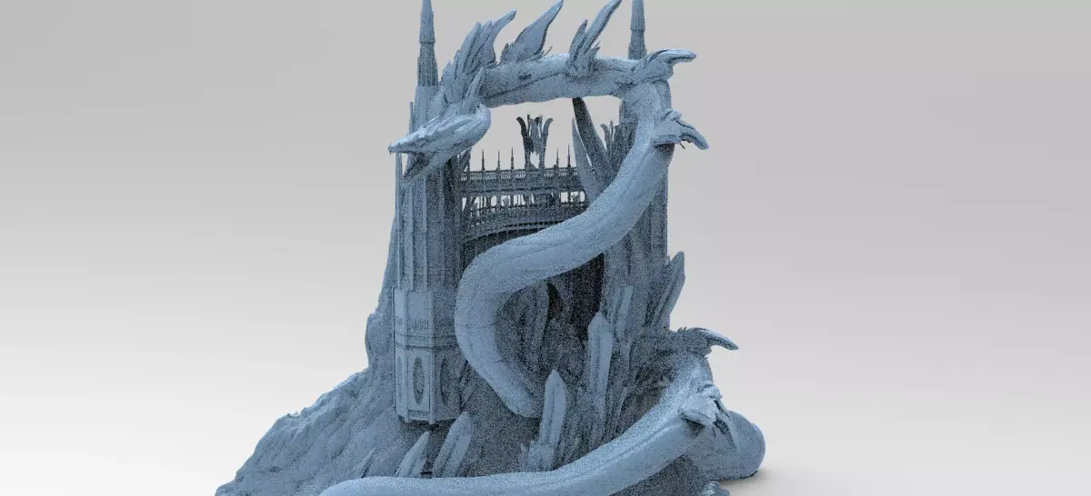 Crystal Snake mountain City Towers 3D model