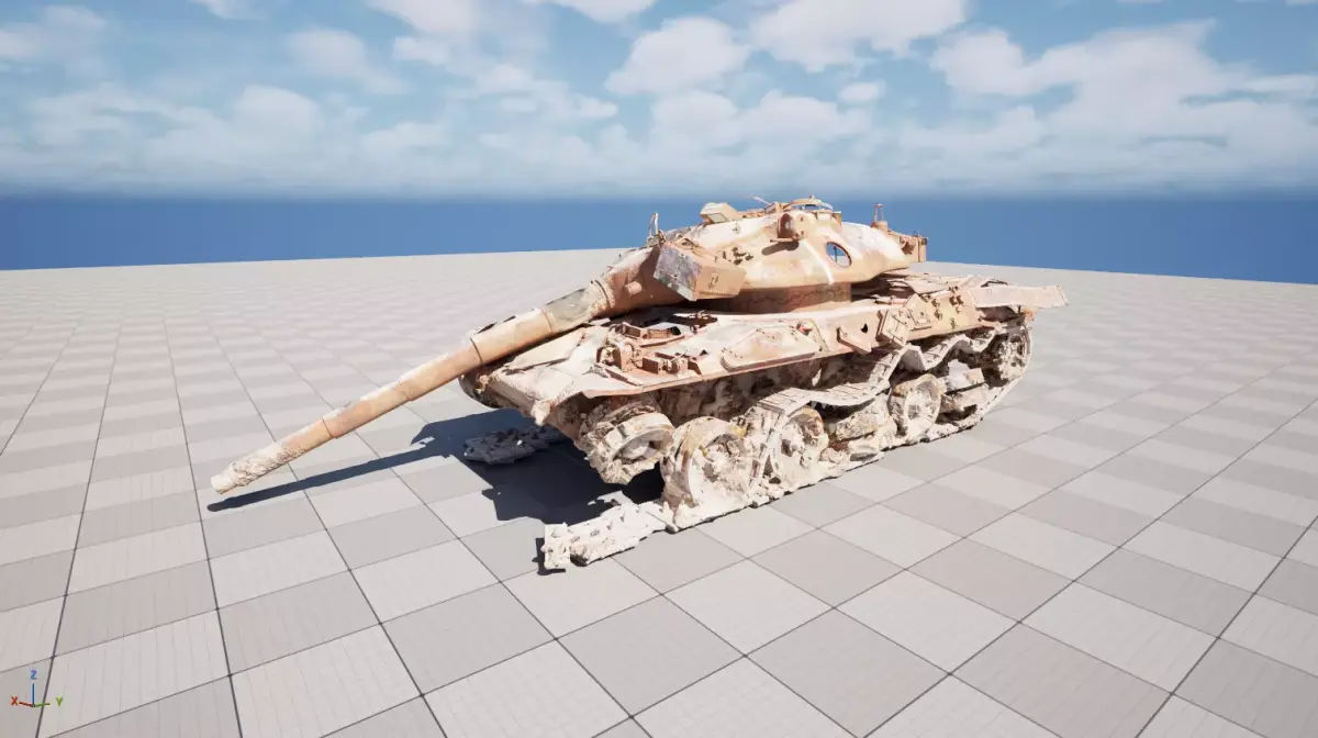 Destroyed Tank High Quality Model 3D model