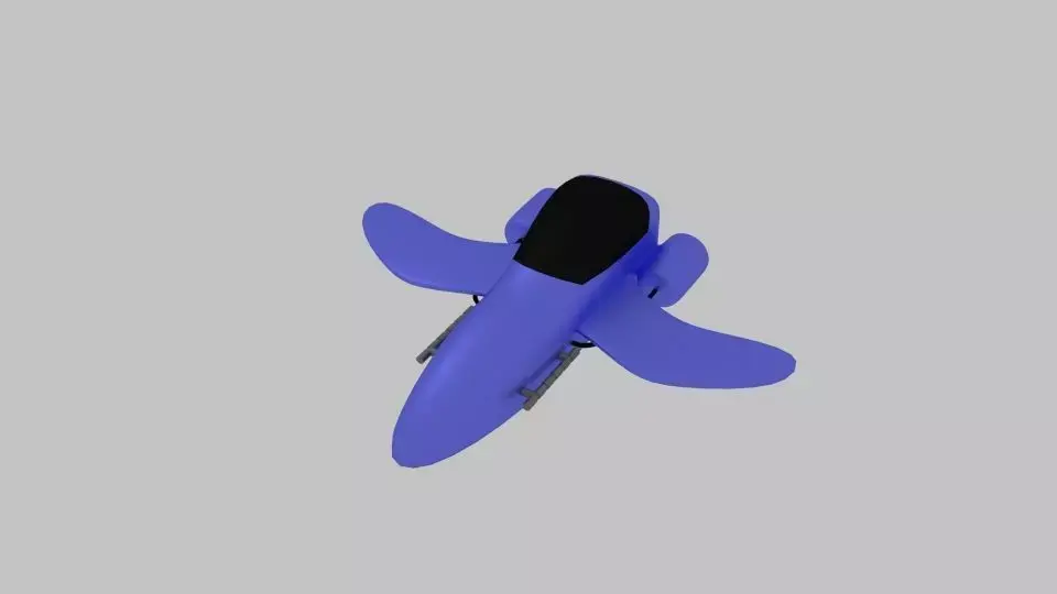 Spaceship D 3 toy airplane Low-poly 3D model