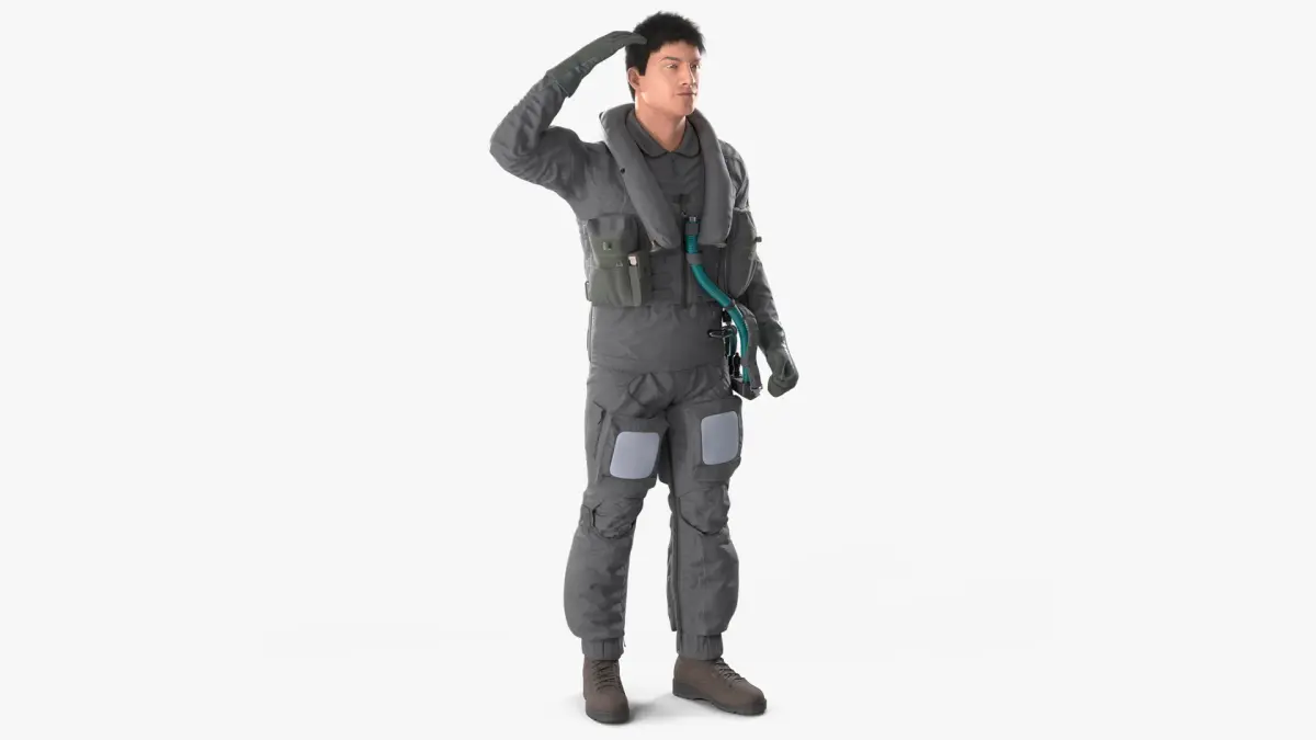 USAF Pilot Fur Rigged  purchase 3D model
