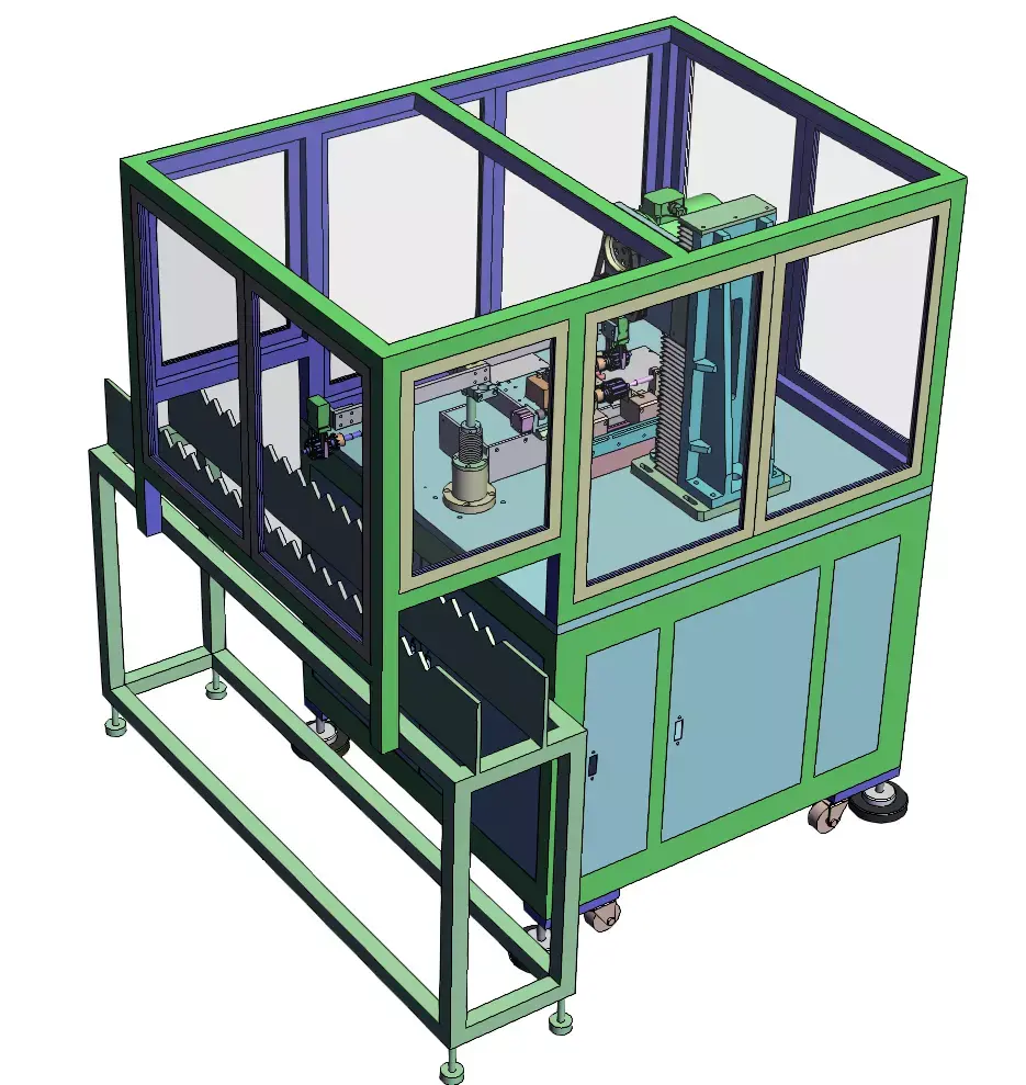 Precision Turning Machine with Single Cutter and Dual Servos  3D model