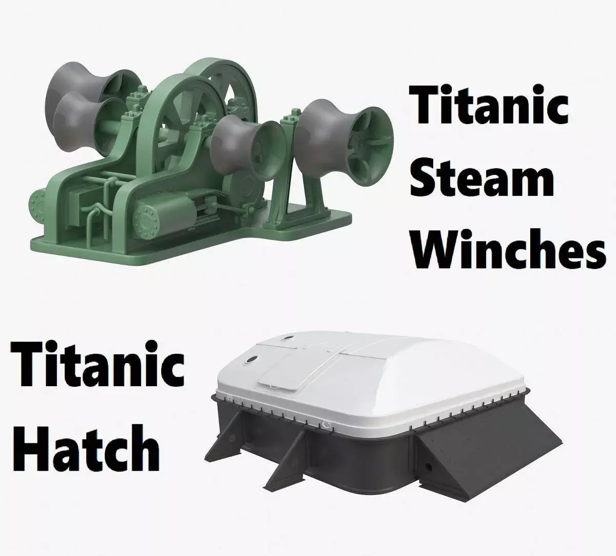 Titanic Steam Winches and Hatch 3D model