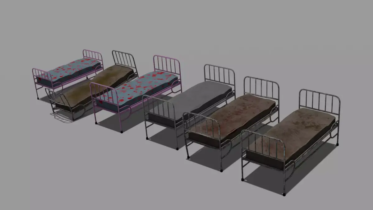 Old hospital furniture - part 1 - beds 3D model