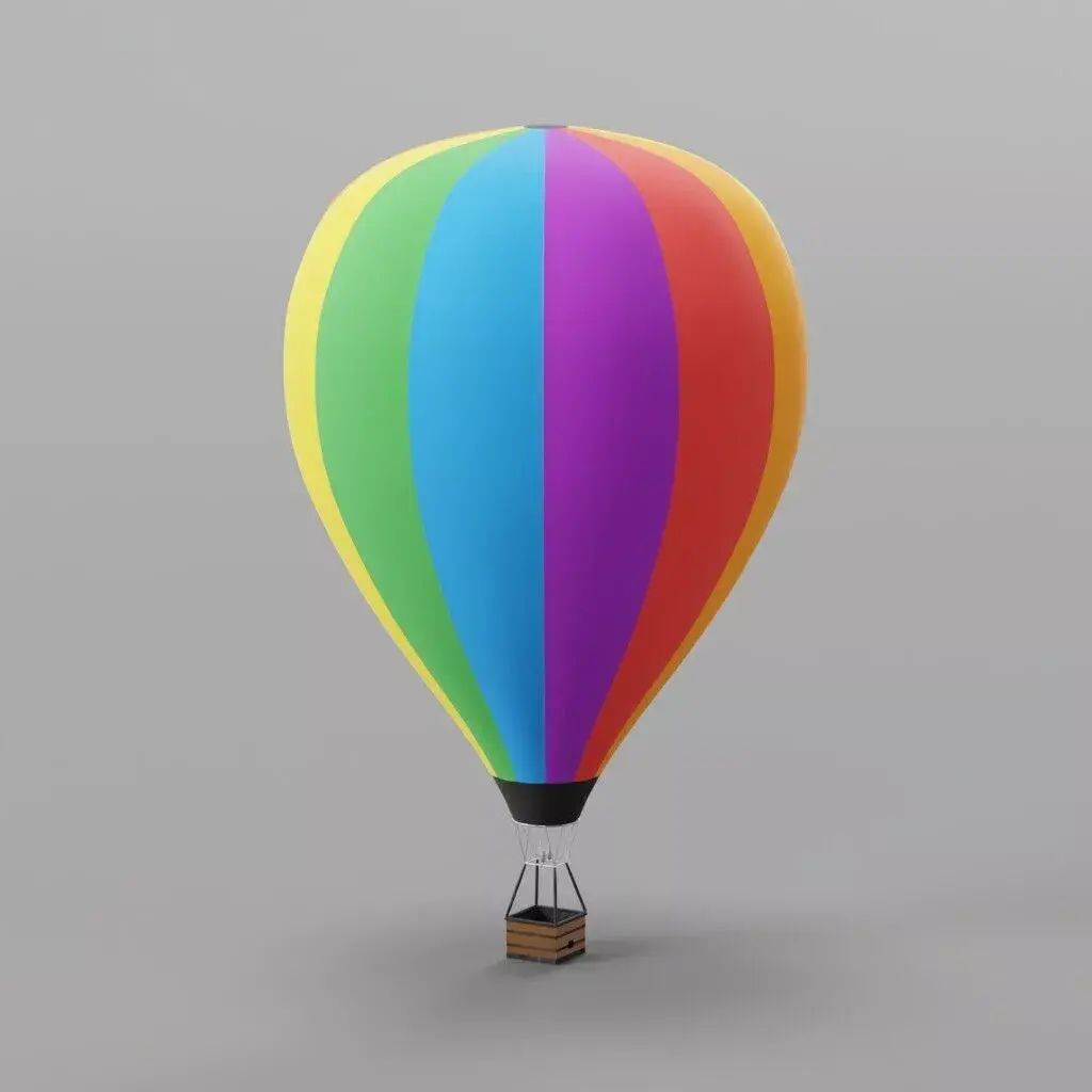 Colorful hot air ballon Free low-poly 3D model