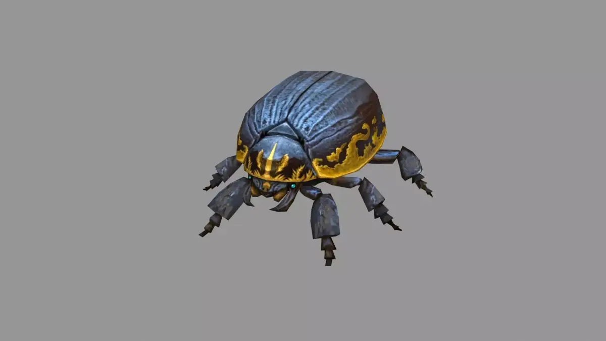 Cartoon Scarab Beetle Low-poly 3D model
