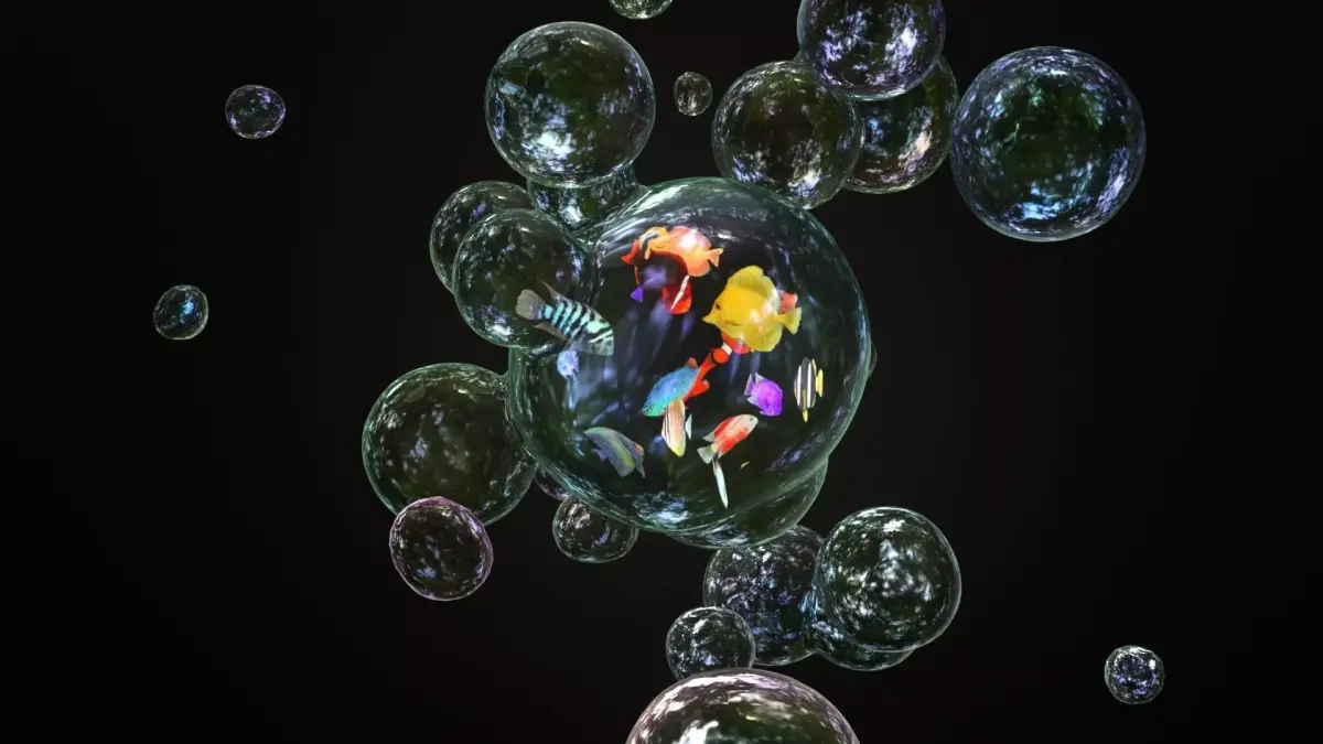 Fishes in bubble 3D model