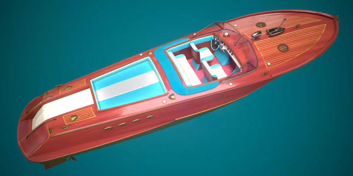 Riva Aquarama Runabout PBR Low-poly 3D model