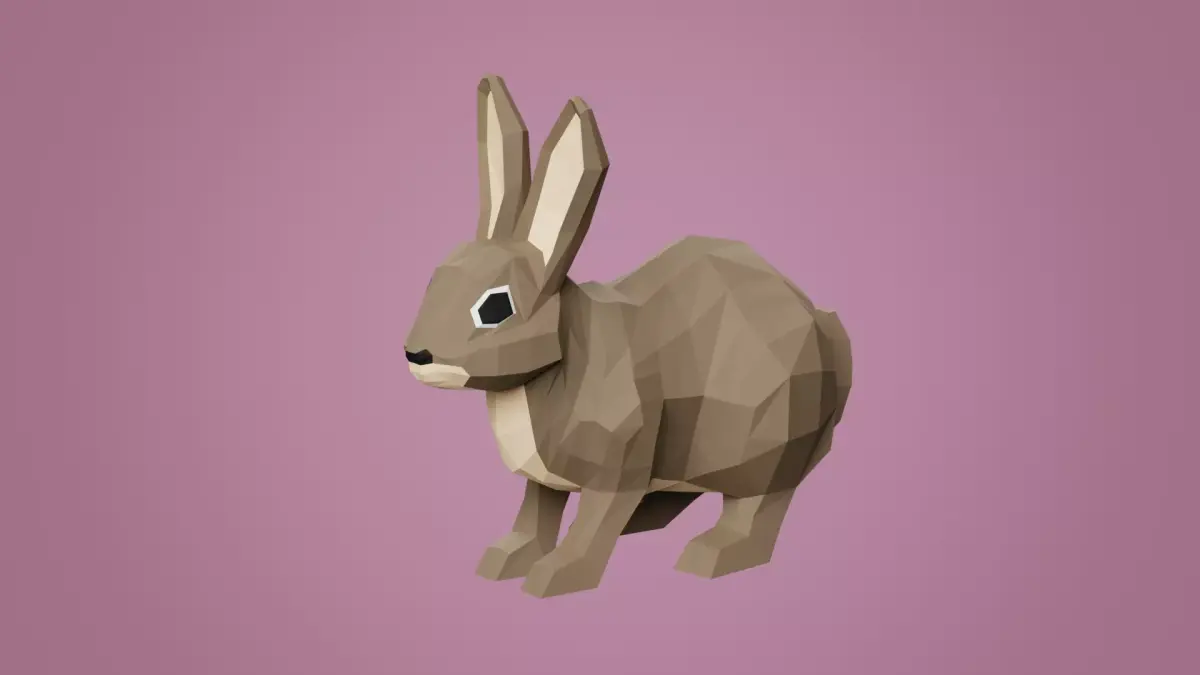 Stylized Rabbit Low-poly 3D model