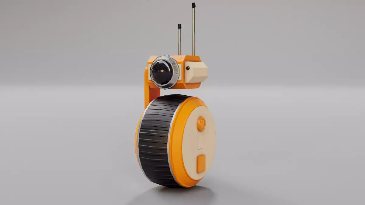 Game Ready  Wheelrobot Low-poly 3D model