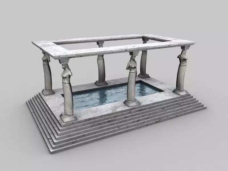 Ancient bath Low-poly 3D model
