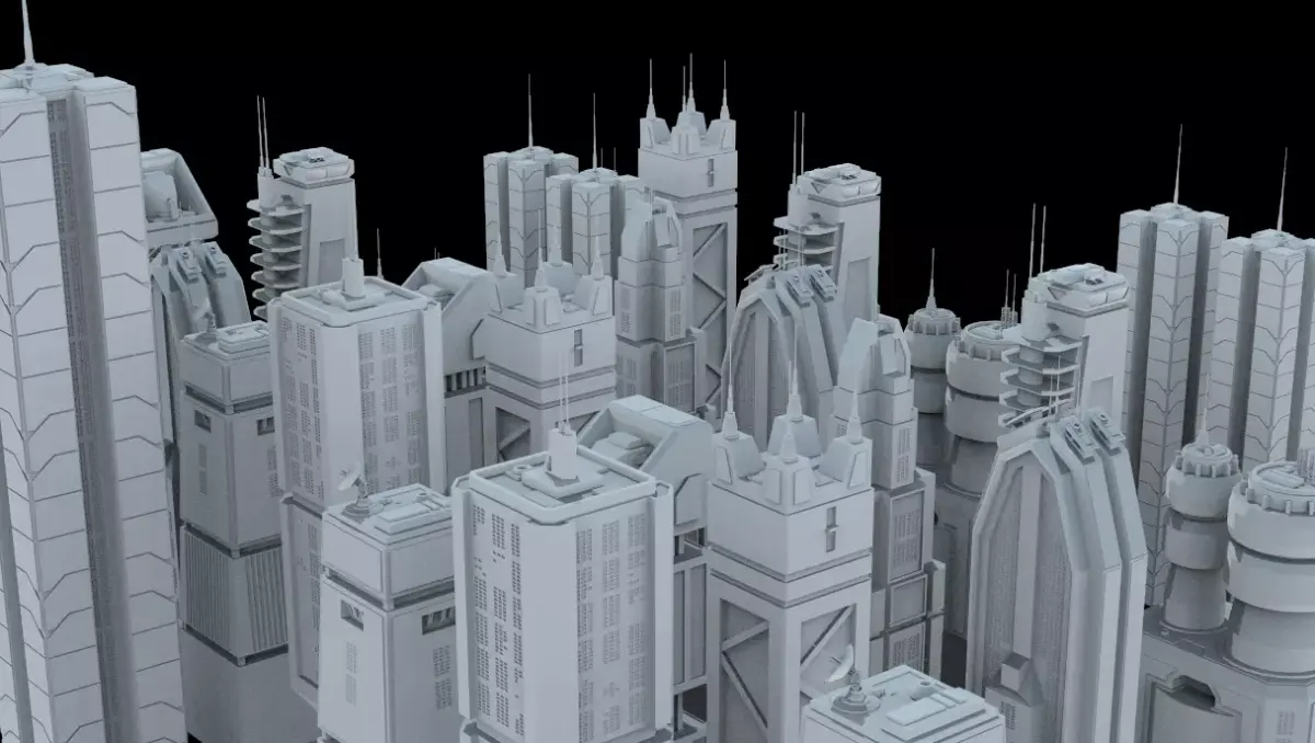 Sci-Fi building dressing kitbash PACK - 1 Low-poly 3D model