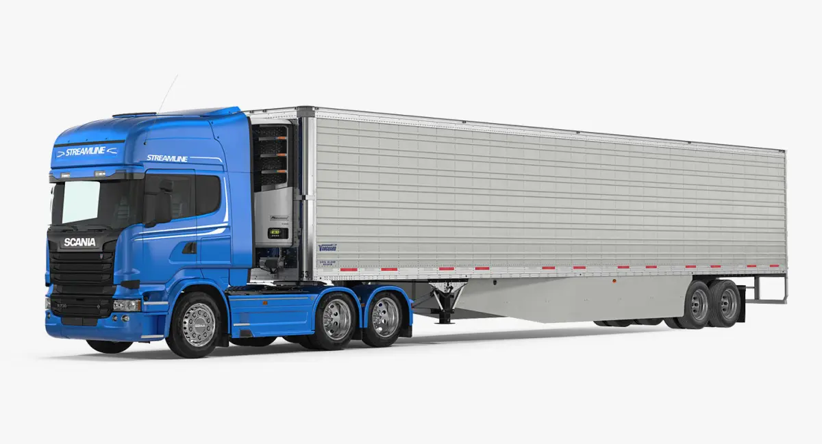 Scania Truck with Liquid Natural Gas Trailer 3D model
