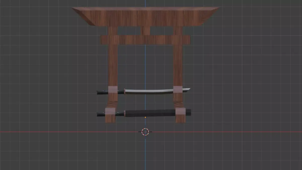 Katana Sword With Free Japanese themed stand 3D model
