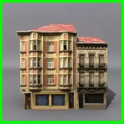  Low Poly Building 04 3D model