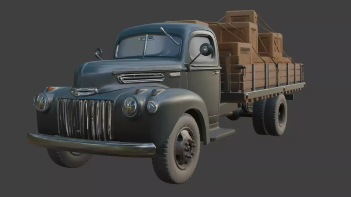 Vintage Cargo Truck 3D Model 3D model