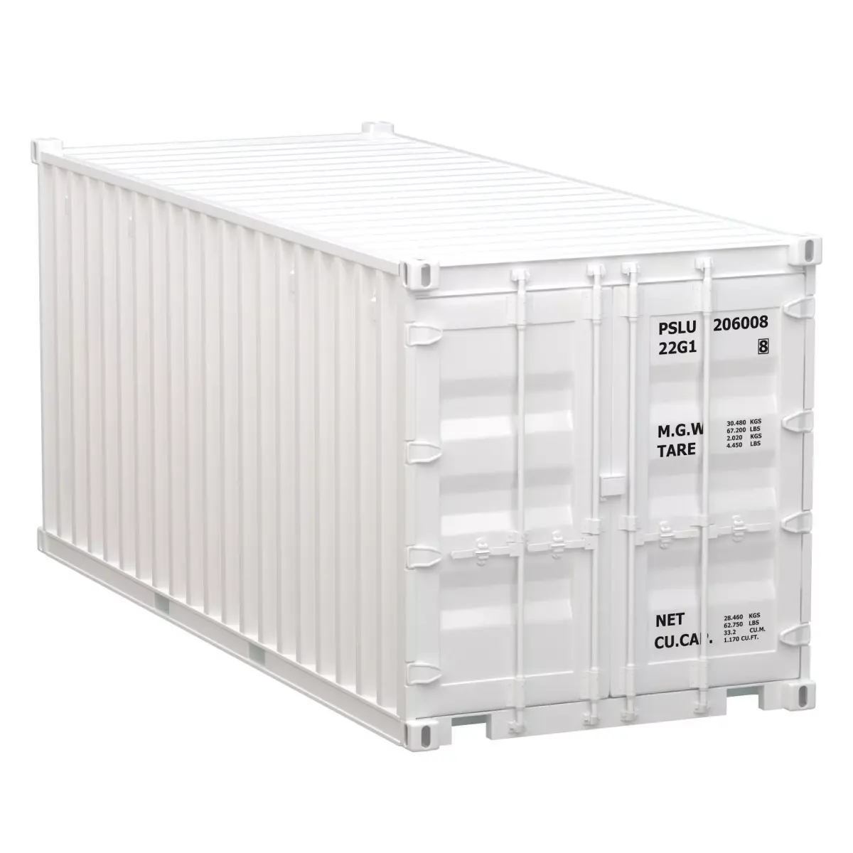 20 ft Container White 3D model