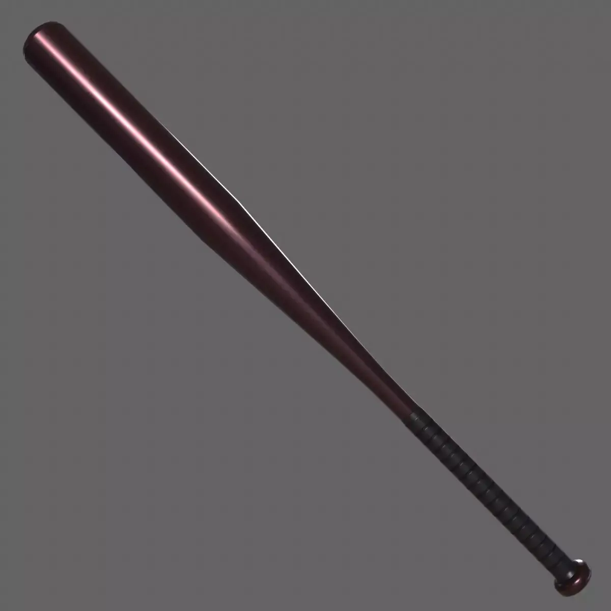 PBR Baseball Bat Moderate Red Low-poly 3D model
