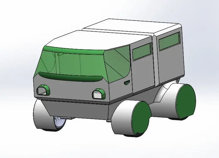Prototype vehicle with wheels Free 3D model