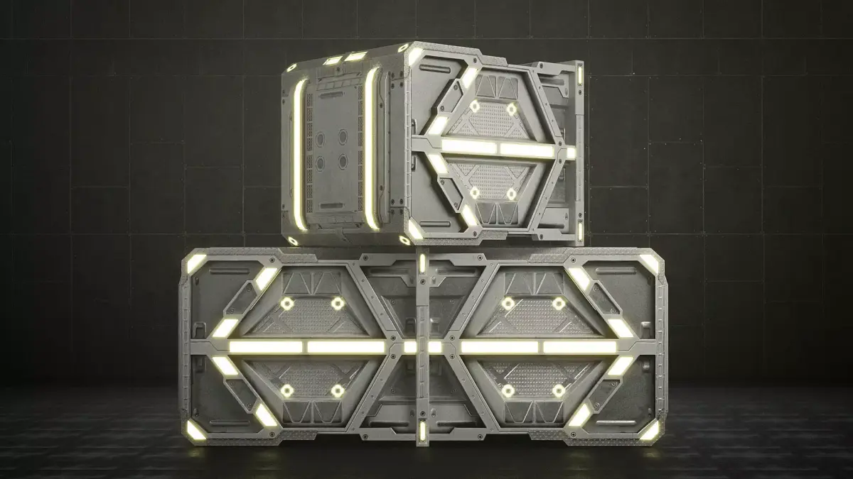 Sci-fi Container v3 Low-poly 3D model