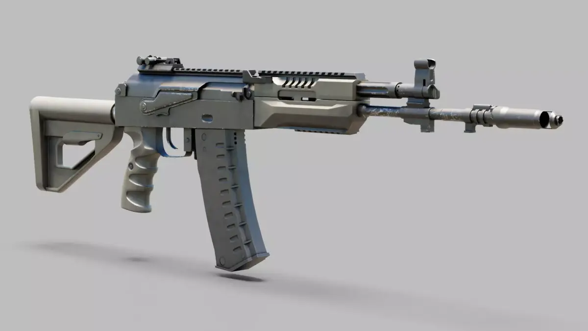 Ak12 Assault rifle Low-poly 3D model