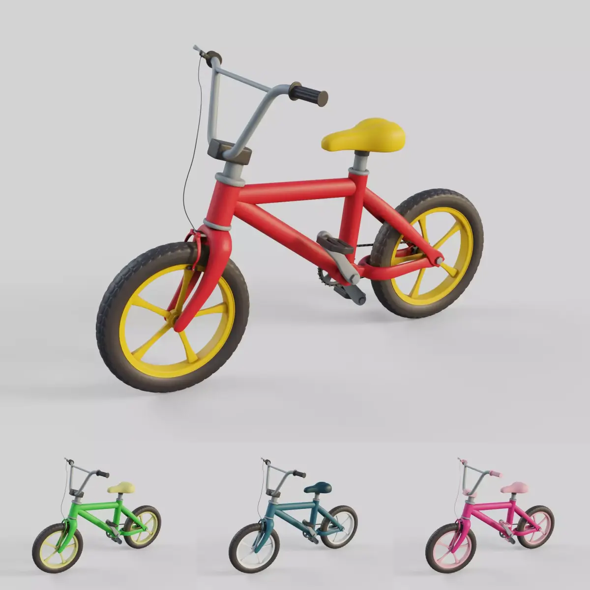 Cartoon Bike 3D model