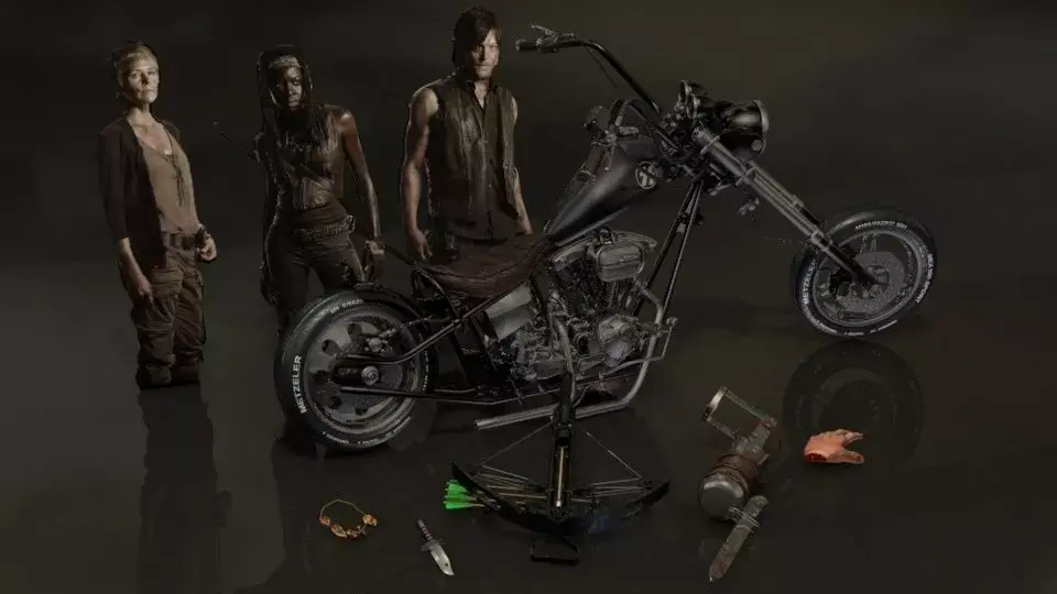 Walking Dead Daryl Dixon Set 3D model